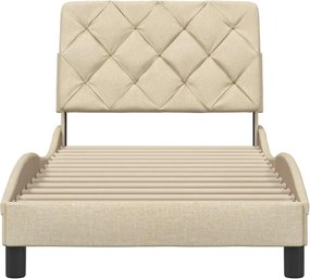 vidaXL Πλαίσιο κρεβατιού χωρίς στρώμα Κρέμα 80x200 cm Ύφασμα