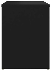 Κομοδίνα 2 τεμ. Μαύρα 40 x 30 x 40 εκ. από Μοριοσανίδα - Μαύρο