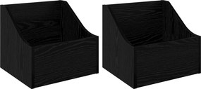 vidaXL Κουτί LP 2 τμχ. Μαύρη Δρυς 37 x 33 x 32 εκ. Επεξεργασμένο Ξύλο