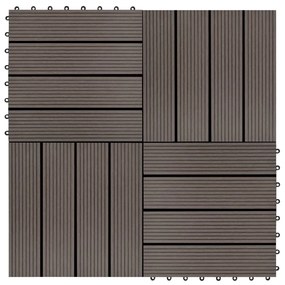 Πλακάκια Deck 11 τεμ. Σκούρο Καφέ 30 x 30 εκ. 1 μ² από WPC