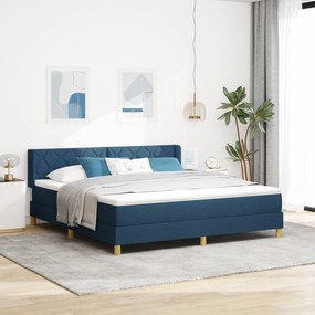 vidaXL Κρεβάτι Box Spring με Στρώμα σε Μπλε, 180 x 200 εκ., Ύφασμα.