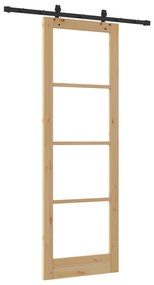 vidaXL Συρόμενη Πόρτα  με Σετ Υλικών 78x232 cm Μασίφ Ξύλο Πεύκου