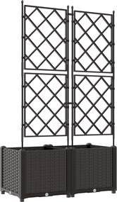 vidaXL Γλάστρα Κήπου 2 τμχ. Καφέ 80 x 40 x 143 εκ. PP