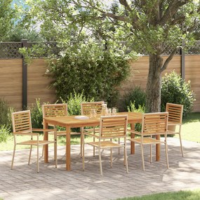 vidaXL Σετ Τραπεζαρίας Κήπου 7 pcs Μπεζ 180 x 90 x 75 cm