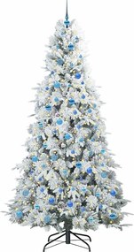 vidaXL Τεχνητό Χριστουγεννιάτικο Δέντρο με Άξονα με βάση Λευκό 240 cm