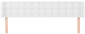 vidaXL Κεφαλάρι με Πτερύγια Λευκό 203x16x78/88 εκ. Συνθετικό Δέρμα