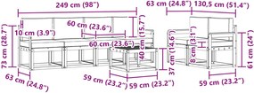vidaXL Σειρά Καναπέ Εξωτερικού με μαξιλάρι 7 pcs Λευκό και Μπεζ