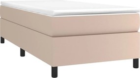 vidaXL Κρεβάτι Boxspring με Στρώμα Καπουτσίνο 80x200 εκ. Συνθ. Δέρμα