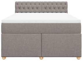 Κρεβάτι Boxspring με Στρώμα Taupe 140x190 εκ. Υφασμάτινο - Μπεζ-Γκρι