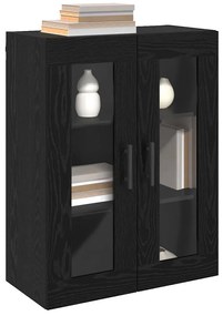 vidaXL Ντουλάπια Τοίχου Επιτοίχιο 2 pcs Μαύρη δρυς 69.5 x 34 x 90 εκ.