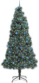 vidaXL Τεχνητό Προφωτισμένο Χριστουγεννιάτικο Δέντρο με Σετ Μπαλών PET