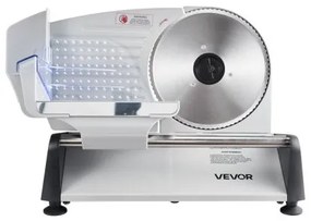 VEVOR Meat Slicer, 200W Electric Deli Slicer Machine with 190 mm Sharp Blade, Home Meat-Slicer with 70-100 RPM Slicing Speed, 0-15 mm Adjustable Thickness, for Frozen Meat, Ham, Baguett &amp; Prime Steak