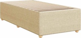 vidaXL Κρεβάτι Boxspring με Στρώμα Κρεμ 90x190 εκ.Υφασμάτινο
