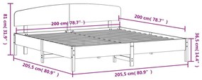 Σκελετός Κρεβ. Χωρίς Στρώμα Καφέ Κεριού 200x200 εκ Μασίφ Πεύκο - Καφέ