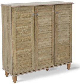 Παπουτσοθήκη-ντουλάπι SANTO pakoworld 16 ζεύγων χρώμα sonoma 89,5x34,5x91,5εκ