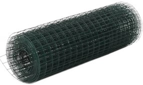 vidaXL Συρματόπλεγμα Κοτετσόσυρμα Πράσινο 10x0,5 μ. Ατσάλι Επικάλ. PVC
