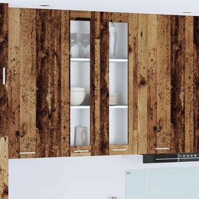 vidaXL Κρεμαστό ντουλάπι με ράφι Riga Παλιό Ξύλο 60 x 31 x 100 εκ.