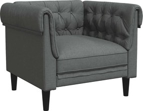 vidaXL Πολυθρόνα Chesterfield Σκούρο Γκρι Υφασμάτινη