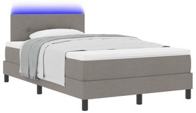 vidaXL Κρεβάτι Box Spring με Μαξιλάρι & LED Ταμπά 120x200 εκ. Υφάσματος