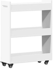 vidaXL Έπιπλο με Ρόδες Λευκό 60x22x79 εκ. από Επεξεργασμένο Ξύλο