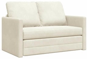 vidaXL Καναπές-κρεβάτι με μαξιλάρι Κρεμ 122 x 70 x 60 εκ Βελούδο