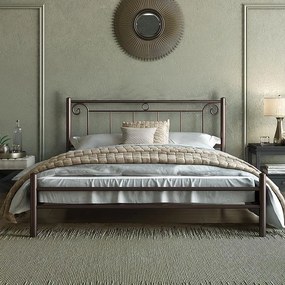 Metallic Bed Valery Fylliana Brown 150x210x99 (140x200) cm