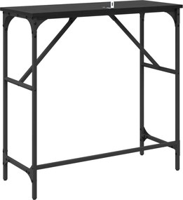 vidaXL Τραπέζι κονσόλας Μαύρη Οξυά 75 x 32 x 75 εκ. Επεξεργασμένο ξύλο