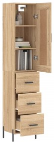 vidaXL Μπουφές Sonoma δρυς 34,5 x 34 x 180 εκ. από Επεξεργασμένο Ξύλο