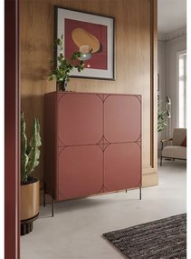 Μπουφές Sorena κεραμιδί 124x140x45cm με μαύρα πόδια -  BOG4589