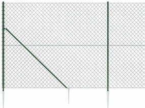 vidaXL Συρματόπλεγμα Περίφραξης Πράσινο 1,4 x 10 μ. με Καρφωτές Βάσεις