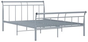 vidaXL Πλαίσιο Κρεβατιού Γκρι 140 x 200 εκ. Μεταλλικό