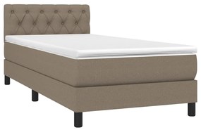 ΚΡΕΒΑΤΙ BOXSPRING ΜΕ ΣΤΡΩΜΑ &amp; LED TAUPE 80X200 ΕΚ. ΥΦΑΣΜΑΤΙΝΟ 3133353