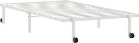 vidaXL Πλαίσιο κρεβατιού χωρίς στρώμα Πτυσσόμενο λευκό Ατσάλι