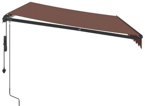 vidaXL Τέντα Πτυσσόμενη Αυτόματη με LED Καφέ 350x250 εκ.
