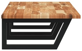 vidaXL Ράφι Νιπτήρα Τοίχου από Ατσάλι / Μασίφ Ξύλο Ακακίας