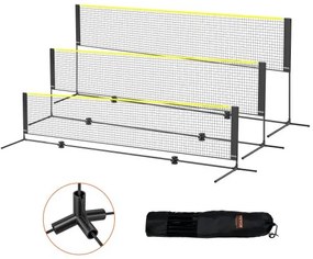 VEVOR Badminton Net, Height Adjustable Volleyball Net, 14ft Wide Foldable Pickleball Net, Portable Easy Setup Tennis Net Set with Poles, Stand and Carry Bag, for Kids Backyard Game Indoor Outdoor Use