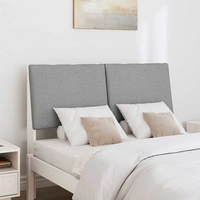 vidaXL Ταπετσαρισμένο κεφαλάρι Ανοιχτό γκρι 135 cm