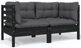 vidaXL Σαλόνι Κήπου 4 Τεμαχίων από Μασίφ Ξύλο Πεύκου με Μαξιλάρια