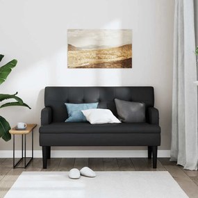 vidaXL Παγκάκι με Πλάτη Μαύρο 112x65,5x75 εκ. από Συνθετικό Δέρμα