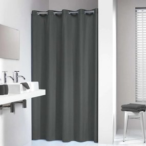 Κουρτίνα Μπάνιου Υφασμάτινη Coloris Grey Sealskin 180Πx200Υ Βαμβάκι-Πολυέστερ
