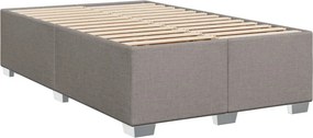 vidaXL Κρεβάτι Boxspring με Στρώμα Taupe 120x190 εκ. Υφασμάτινο