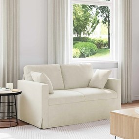 vidaXL Καναπές Κρεμ 138 x 78 x 80 εκ Βελούδο