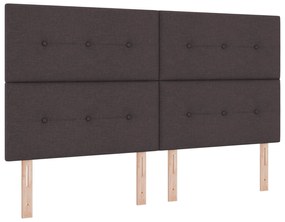 vidaXL Κρεβάτι Box Spring με Στρώμα Σκούρο Καφέ 180x200 εκ Ύφασμα