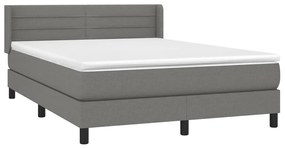 ΚΡΕΒΑΤΙ BOXSPRING ΜΕ ΣΤΡΩΜΑ ΣΚΟΥΡΟ ΓΚΡΙ 140X200 ΕΚ ΥΦΑΣΜΑΤΙΝΟ 3129794