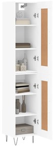 vidaXL Ντουλάπι Λευκό 34,5 x 34 x 180 εκ. από Επεξεργασμένο Ξύλο
