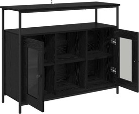 vidaXL Πλαϊνό γραφείο Μαύρη Οξυά 100 x 35 x 80 εκ. Επεξεργασμένο Ξύλο
