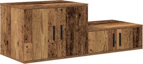 vidaXL Ντουλάπι αποθήκευσης 2 pcs Παλιό ξύλο 118 x 41 x 40 εκ
