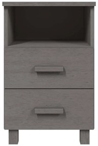vidaXL Κομοδίνο HAMAR 2 Τεμ. Αν. Γκρι 40x35x62 εκ. Μασίφ Ξύλο Πεύκου
