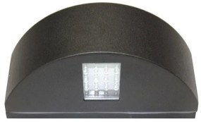 Απλίκα Φωτιστικό Τοίχου LED 1,6W Ημικύκλιο Διπλής Κατεύθυνσης ΙΡ54 Θερμό Φως 22x9 Lumen-9-70156100-Μαύρο 9-70156100