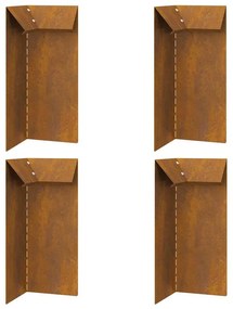 vidaXL Φράκτης σαλιγκαριών 4 pcs Σκ rusty 10 x 10 x 25 εκ